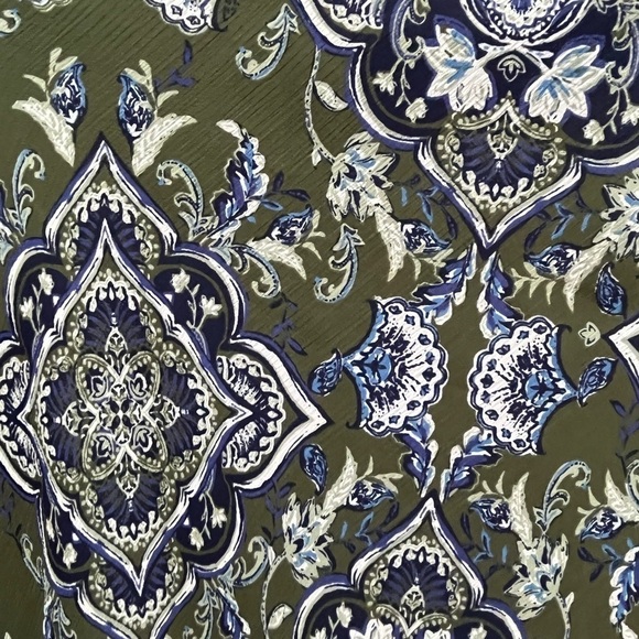 ♥️Westport Gypsy Olive Green & Blue Paisley Maxi Skirt Medium - Picture 3 of 11